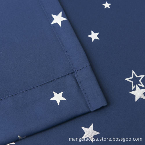 Navy Blue printed Blackout Curtains